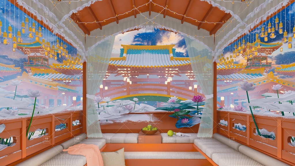 【Vtuber/動く配信背景】蓮池遊覧船