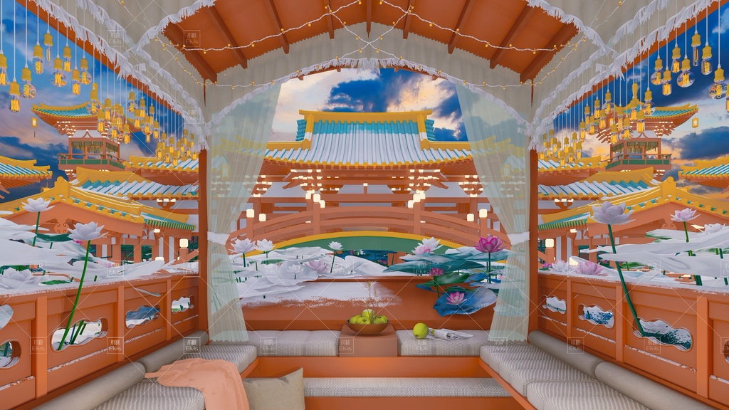 【Vtuber/動く配信背景】蓮池遊覧船