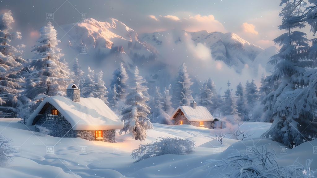 【Vtuber/動く配信背景】北国雪乡 雪郷 01-09