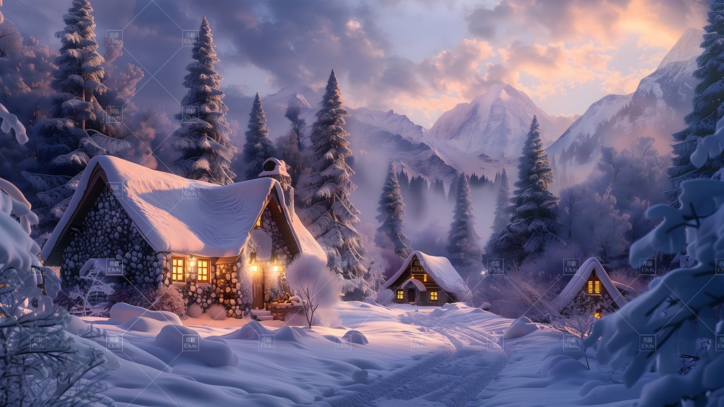 【Vtuber/動く配信背景】北国雪乡 雪郷 01-09