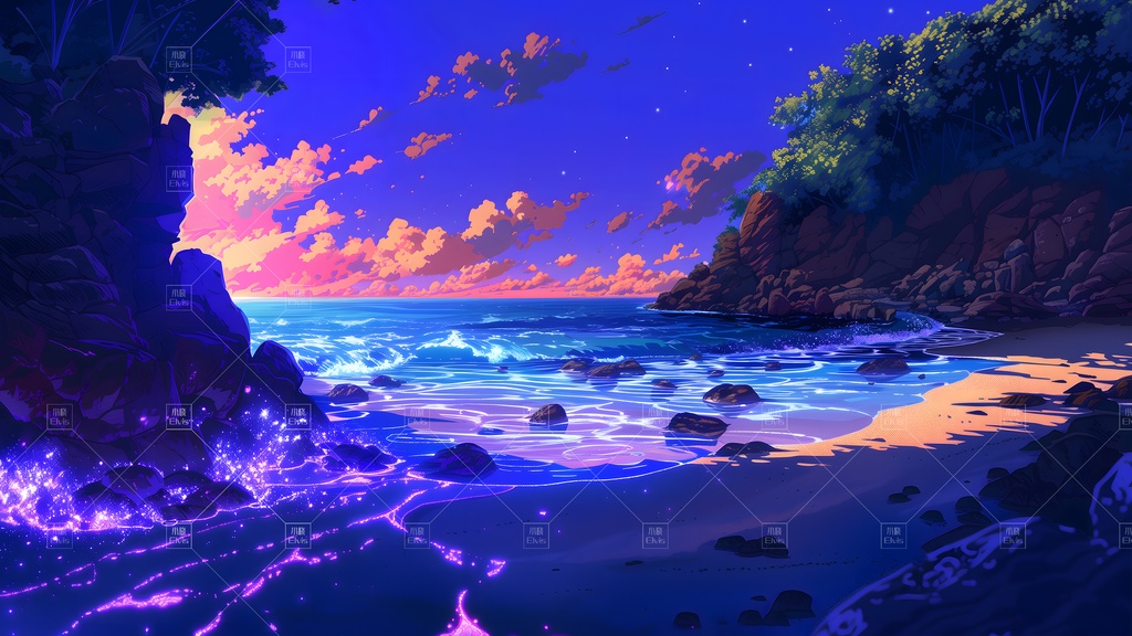 【Vtuber/動く配信背景】リゾート海岸 度假海岸 01-10