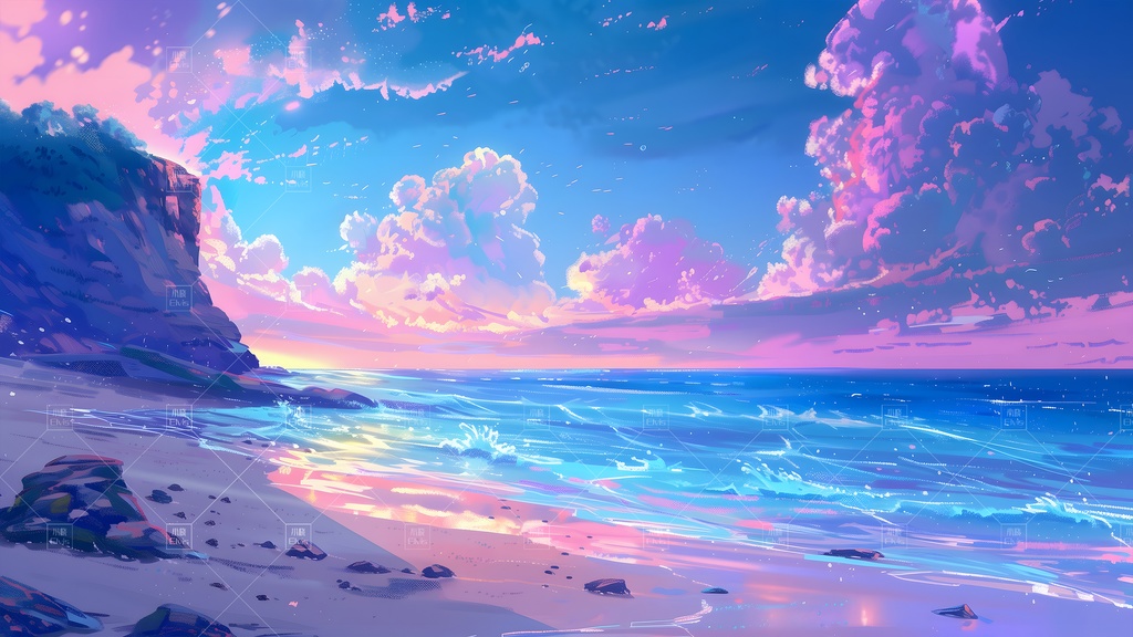 【Vtuber/動く配信背景】リゾート海岸 度假海岸 01-10