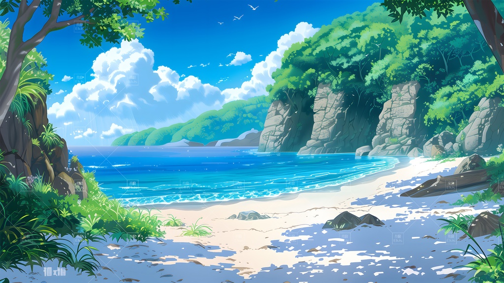 【Vtuber/動く配信背景】リゾート海岸 度假海岸 01-10