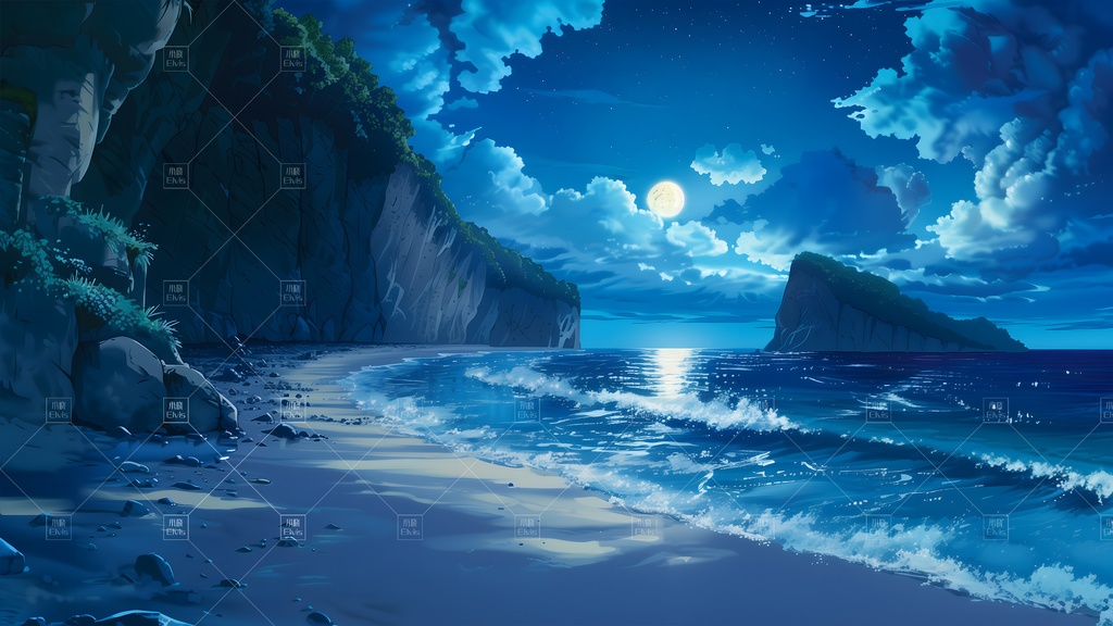 【Vtuber/動く配信背景】リゾート海岸 度假海岸 01-10