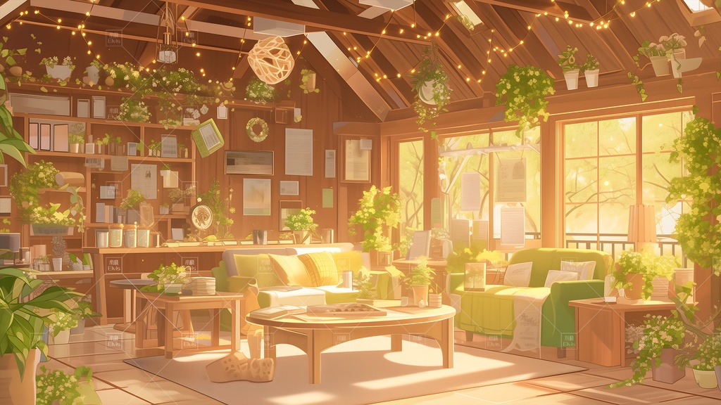 【Vtuber/動く配信背景】ガーデンリビング昼 花园客厅 昼 01-12