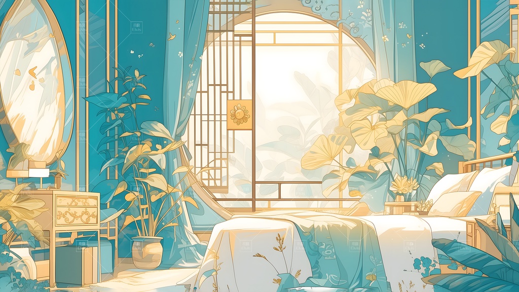 【Vtuber/動く配信背景】古風な寝室 古风卧室 01-16