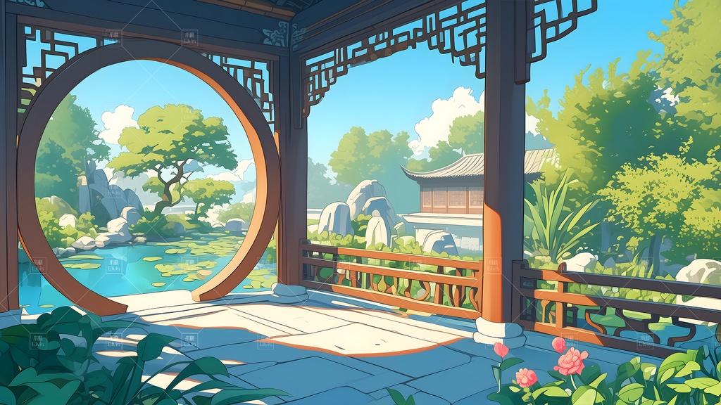 【Vtuber/動く配信背景】古風な庭園夏 古风园林 01-18