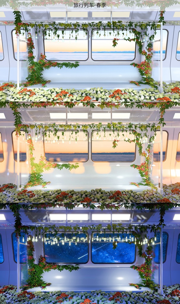 【Vtuber/動く配信背景】夢核列車 旅行列車 花海 PV Game VTB