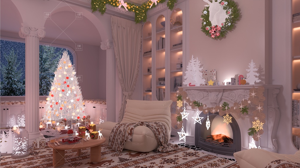 【Vtuber/動く配信背景】クリスマス・リビング Christmas PV Game VTB