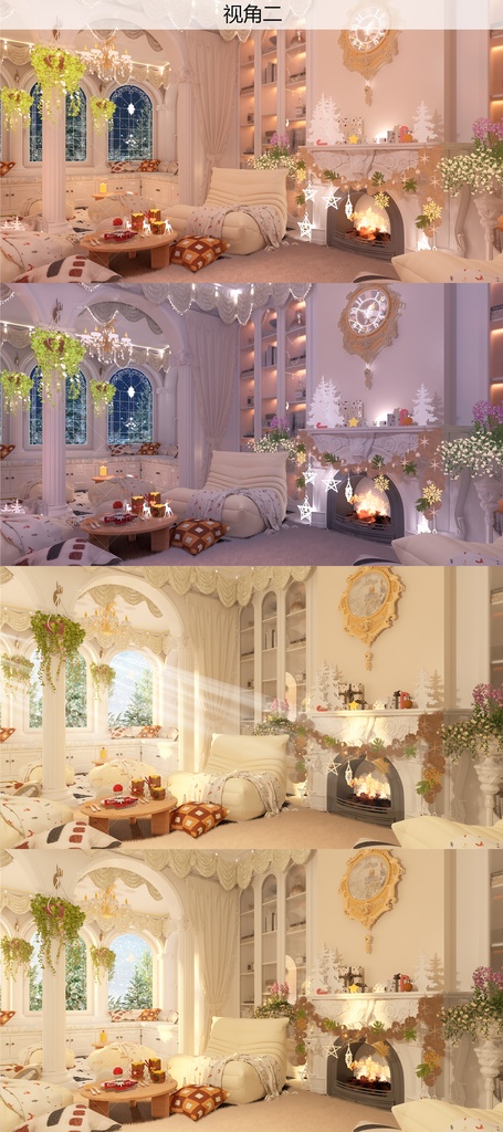 【Vtuber/動く配信背景】ヨーロッパ風冬のリビング PV Game VTB