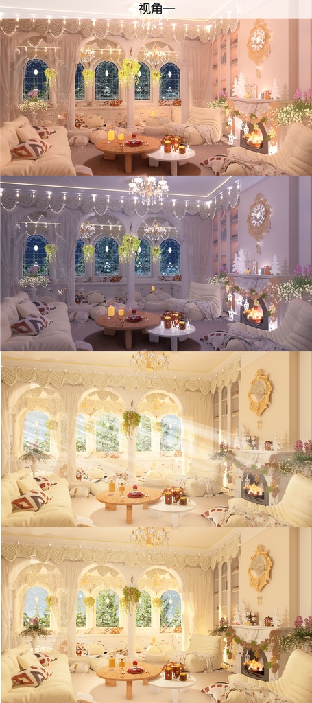 【Vtuber/動く配信背景】ヨーロッパ風冬のリビング PV Game VTB