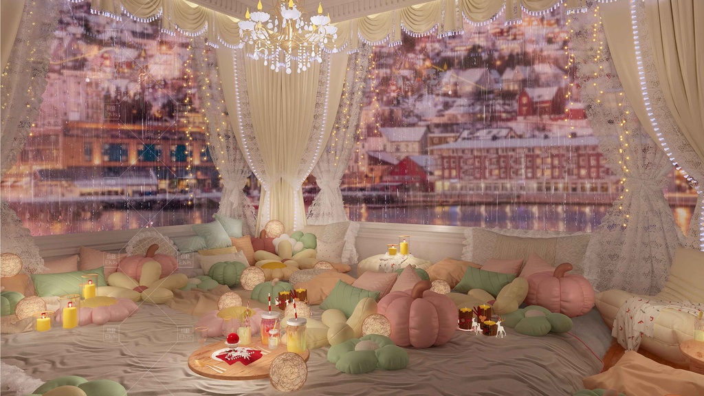 【Vtuber/動く配信背景】暖かさ 寝室 PV Game VTB