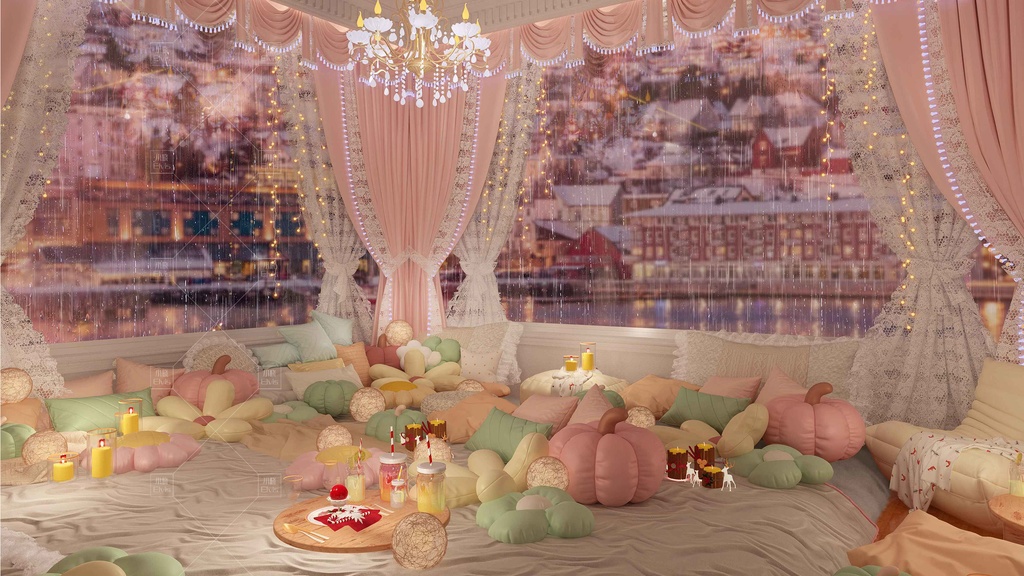 【Vtuber/動く配信背景】暖かさ 寝室 PV Game VTB