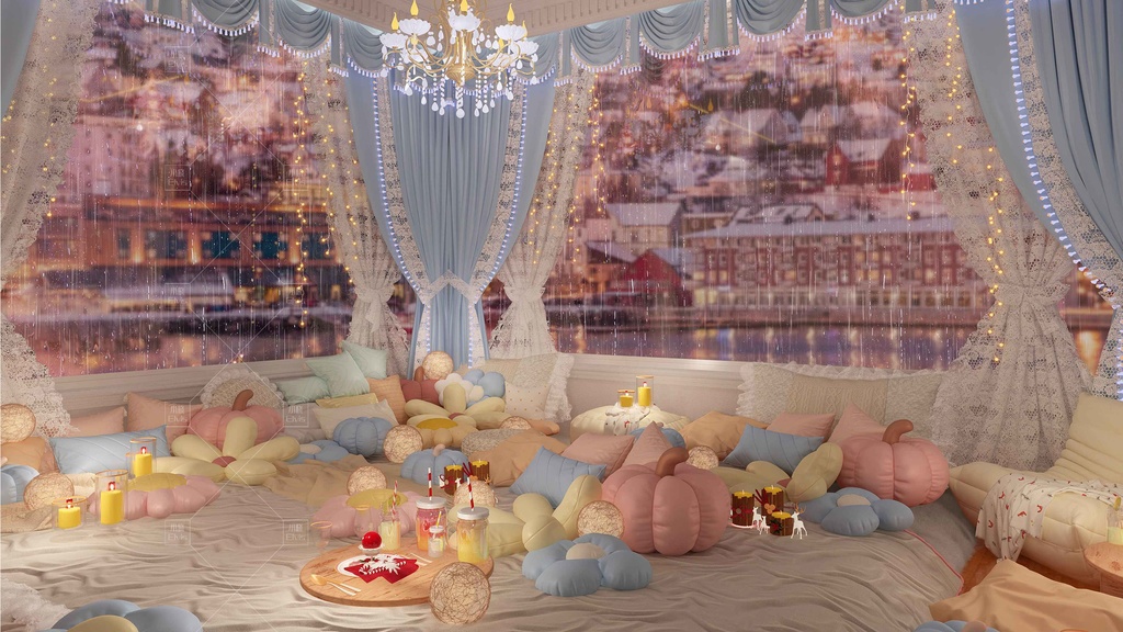 【Vtuber/動く配信背景】暖かさ 寝室 PV Game VTB