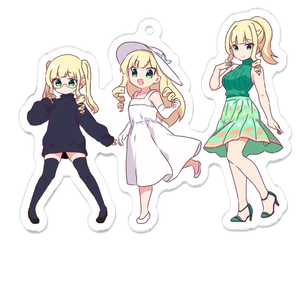 【描き下ろし】一周年記念！アンナ家令嬢三姉妹アクキー