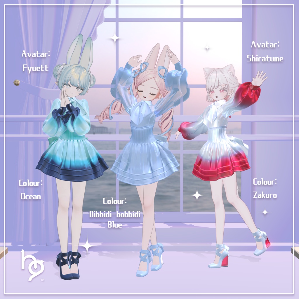 オリジナル3D衣装モデル【Shimmering Chiffon】