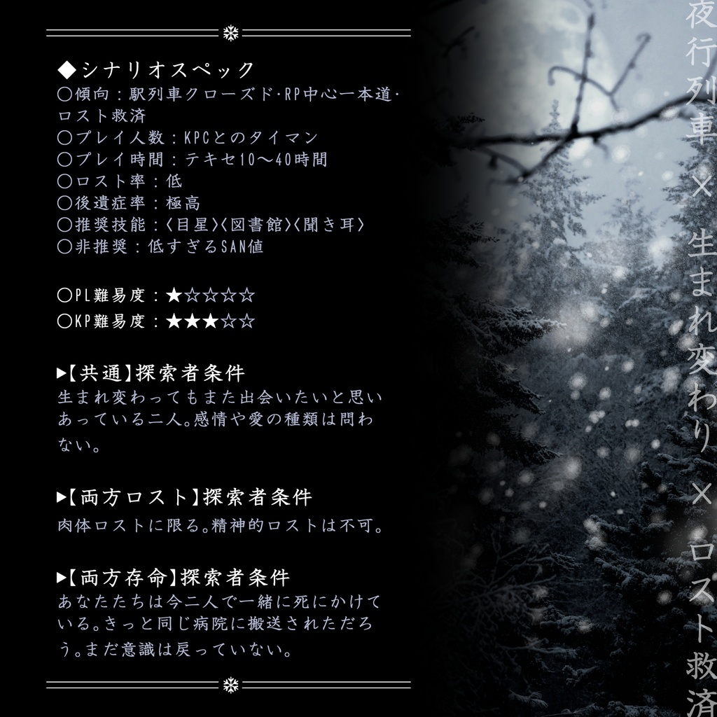 【再公開中】CoC「北天の夜行列車」