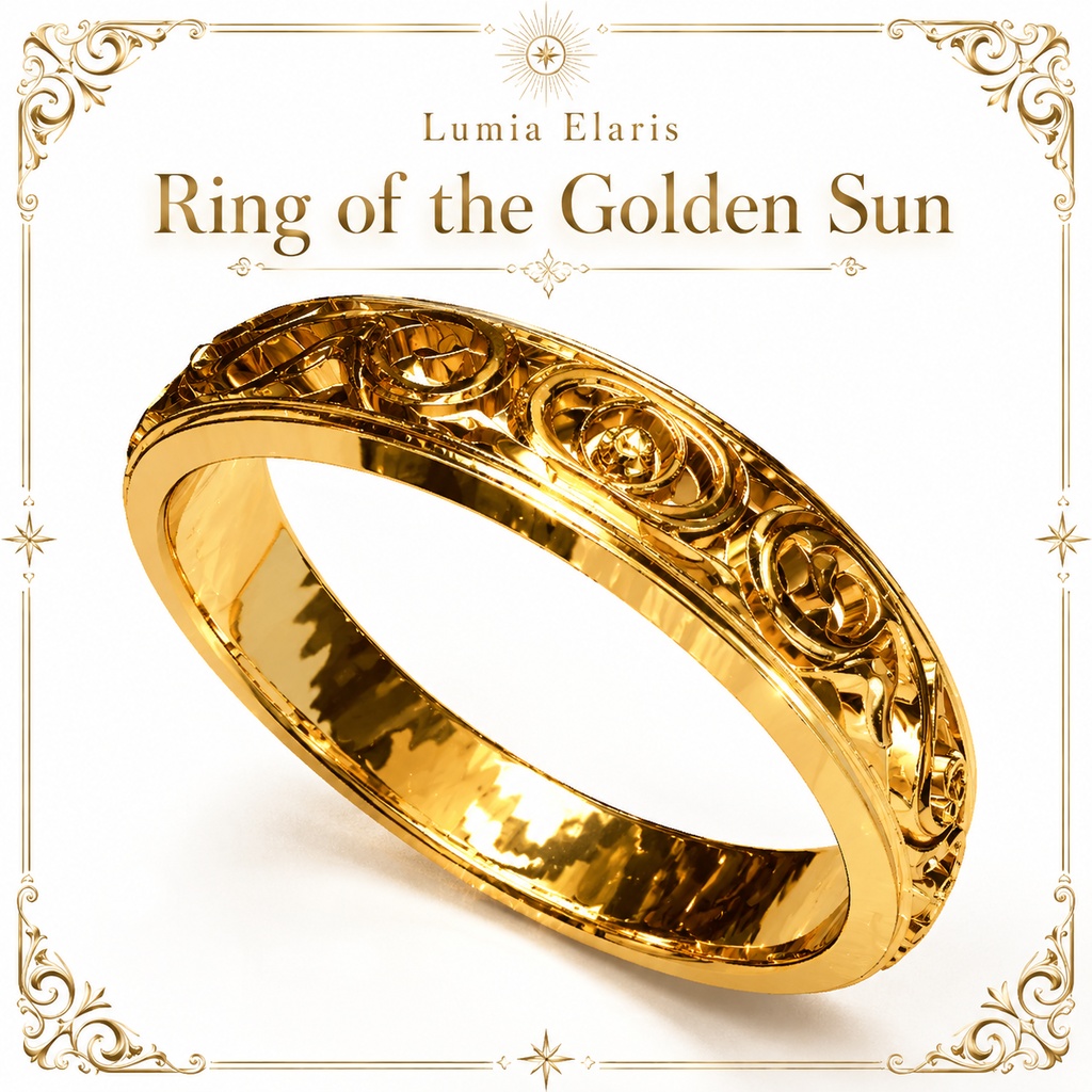 💍 Ring of the Golden Sun / 黄金の太陽の指輪 / 황금 태양의 반지 【🛍️2 Product Collection】