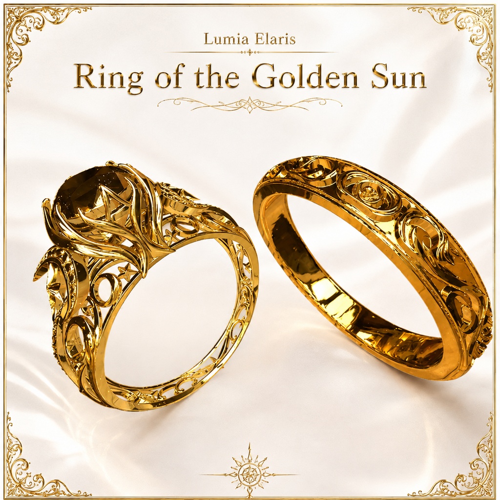 💍 Ring of the Golden Sun / 黄金の太陽の指輪 / 황금 태양의 반지 【🛍️2 Product Collection】