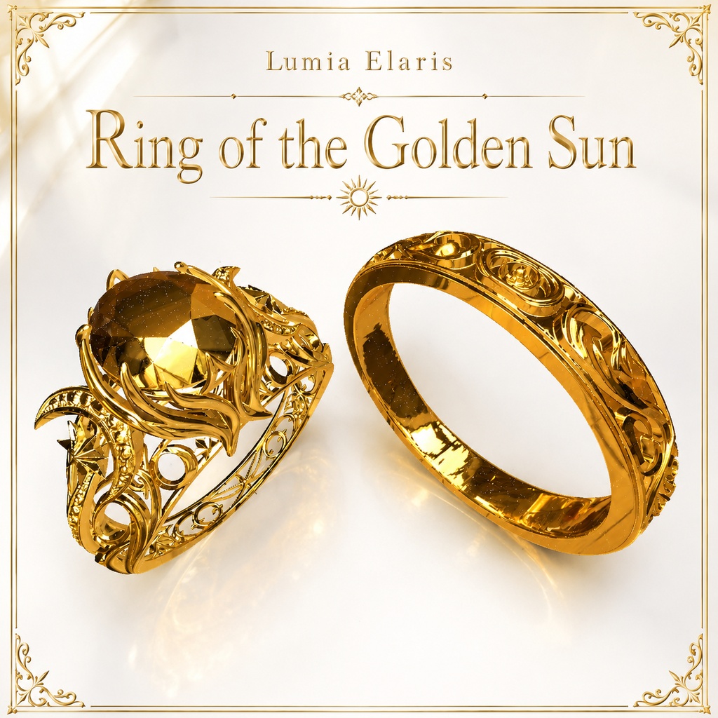 💍 Ring of the Golden Sun / 黄金の太陽の指輪 / 황금 태양의 반지 【🛍️2 Product Collection】
