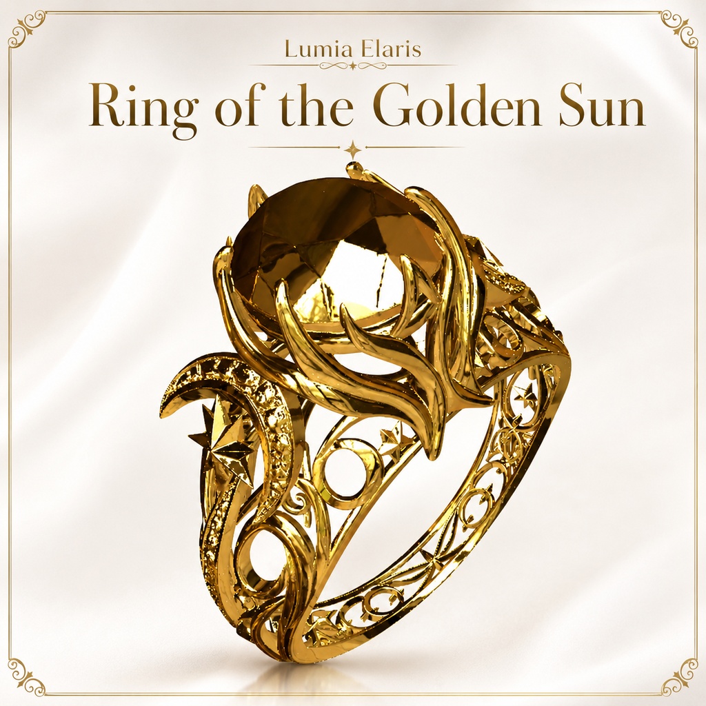 💍 Ring of the Golden Sun / 黄金の太陽の指輪 / 황금 태양의 반지 【🛍️2 Product Collection】