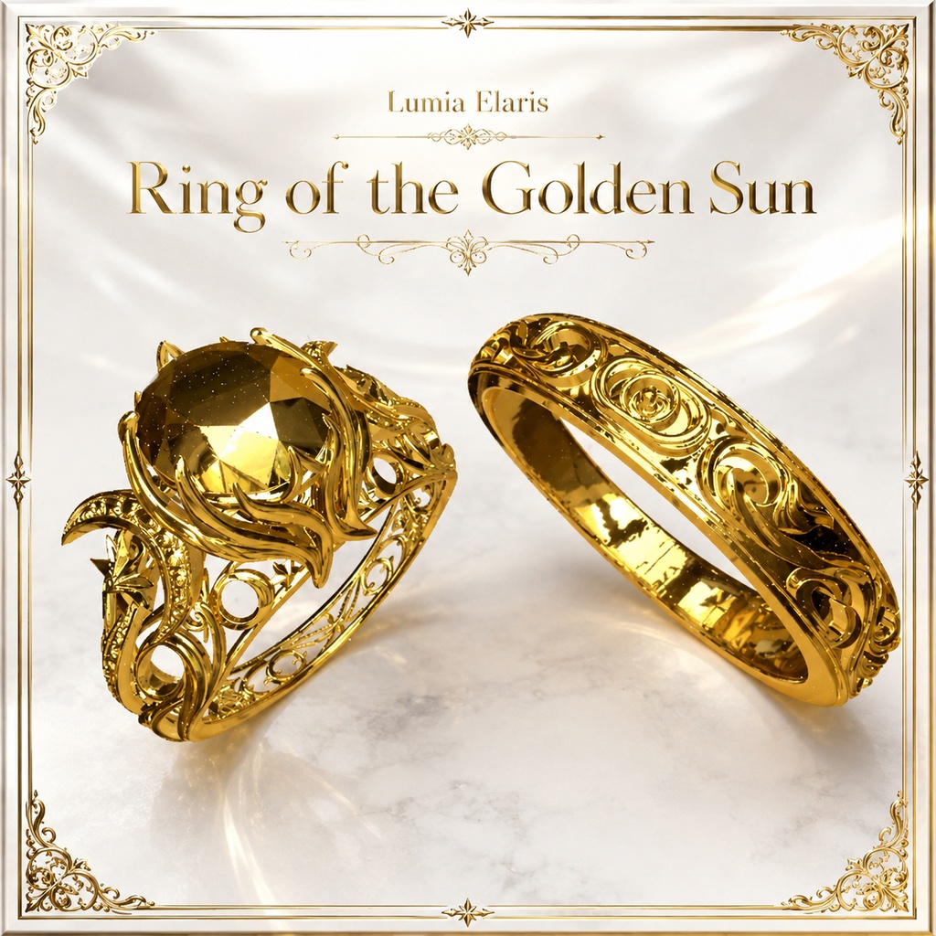 💍 Ring of the Golden Sun / 黄金の太陽の指輪 / 황금 태양의 반지 【🛍️2 Product Collection】