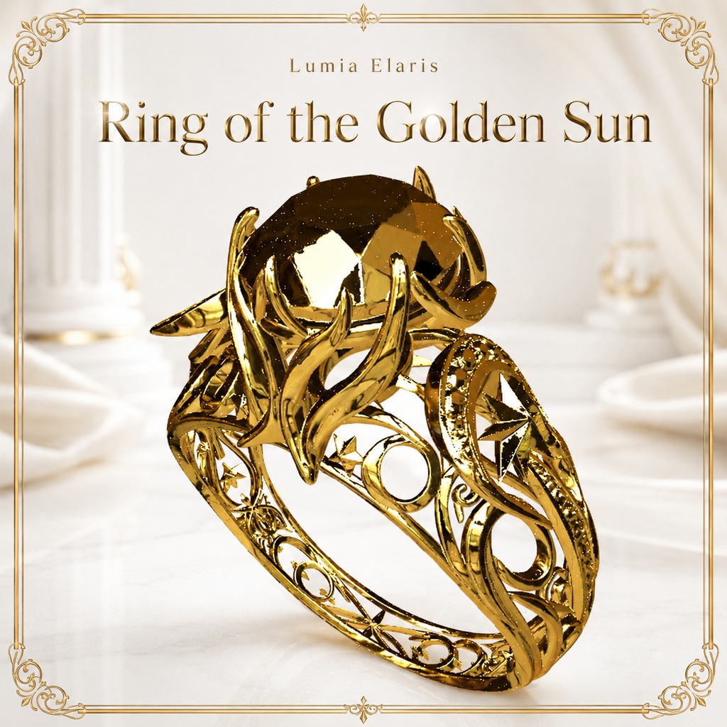 💍 Ring of the Golden Sun / 黄金の太陽の指輪 / 황금 태양의 반지 【🛍️2 Product Collection】
