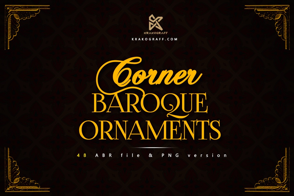 Photoshop ブラシ 48 Corner Baroque Ornaments Brushes