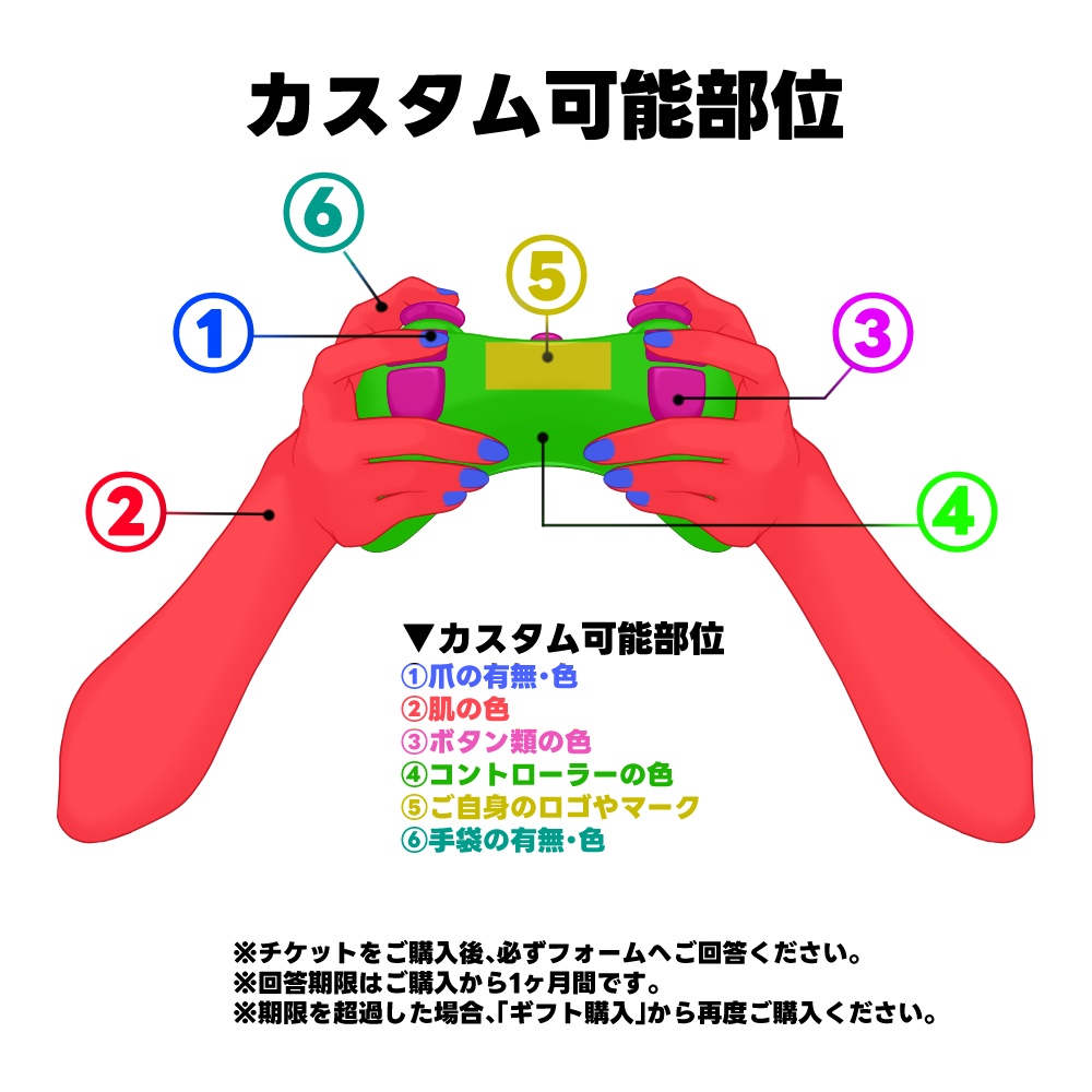 【Live2D素材】手袋つき・コントローラーを持つ手【Nyarupad/VTubeStudio対応】