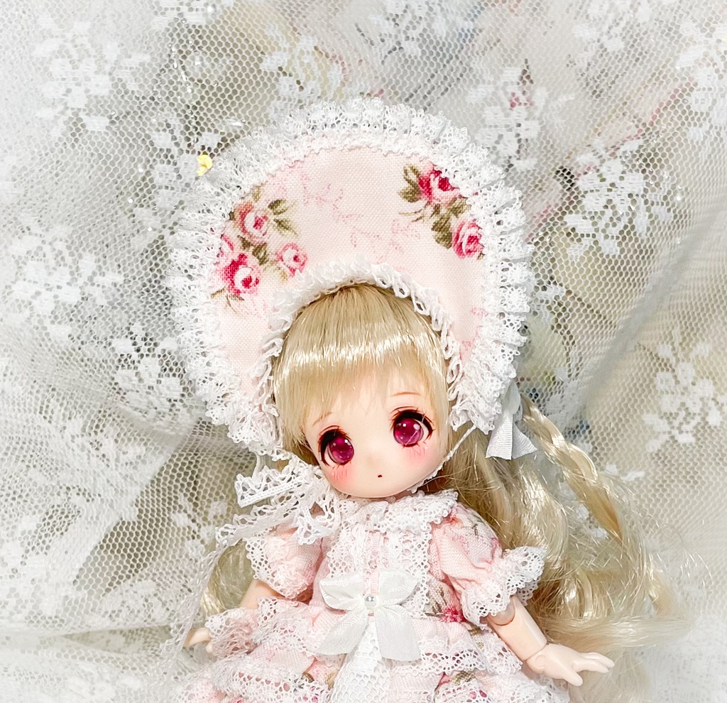 リボン刺繍ドレス ピンク①