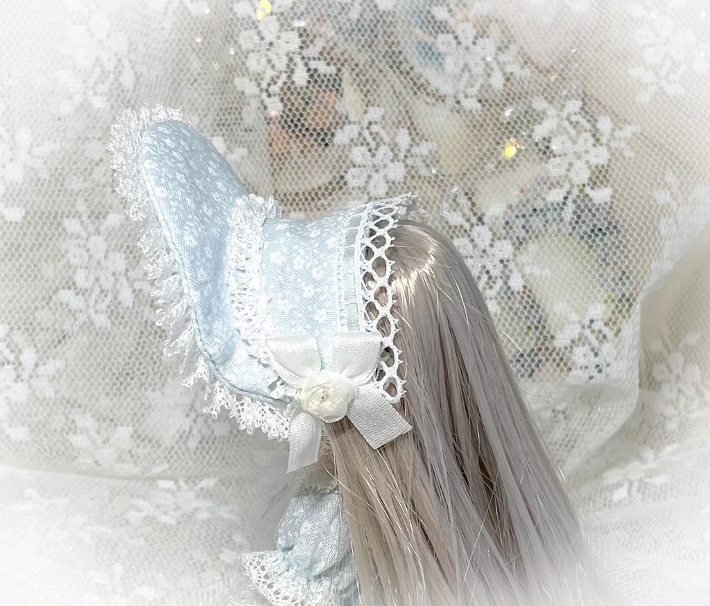 リボン刺繍ドレス ブルー②