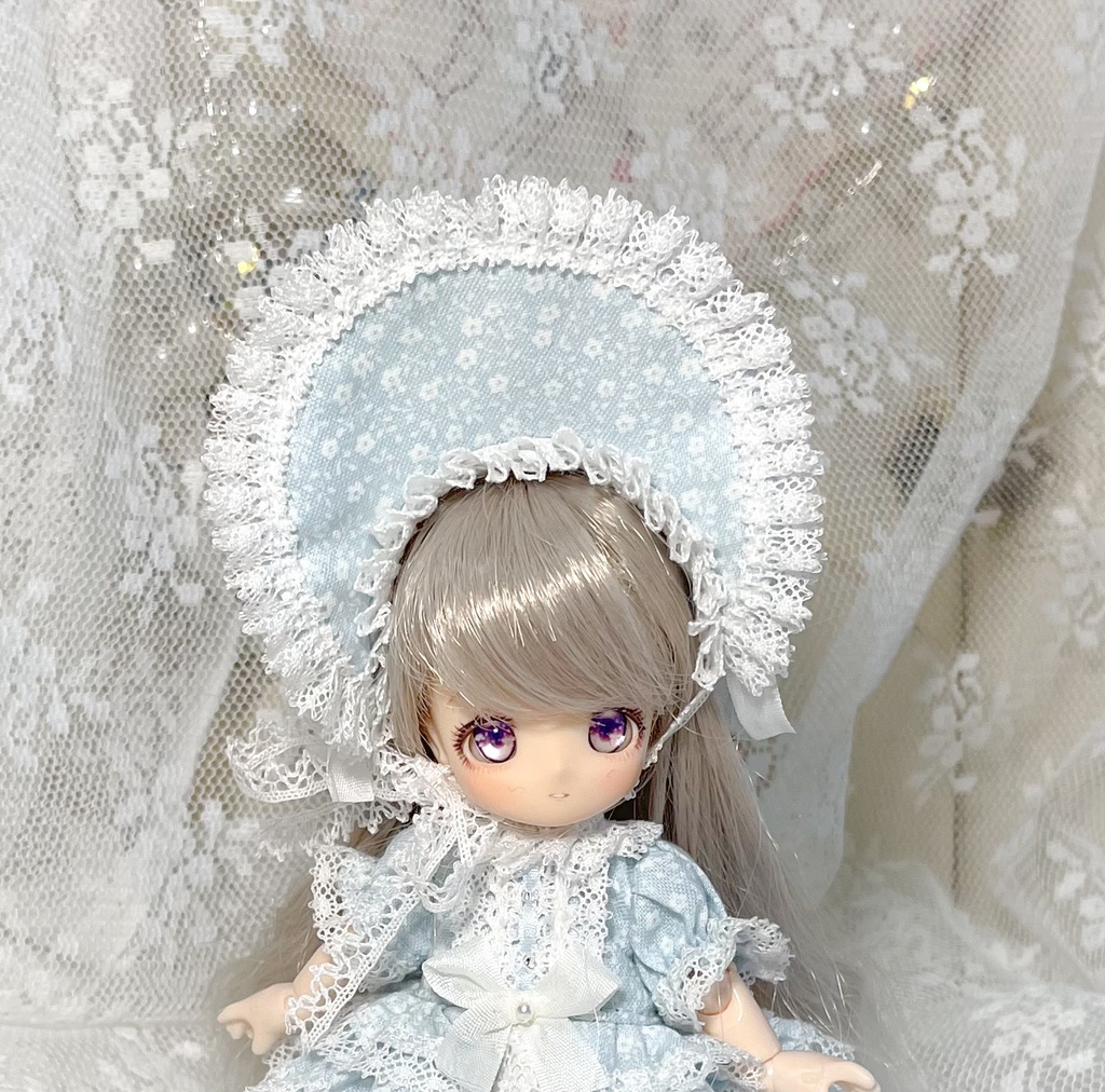 リボン刺繍ドレス ブルー②