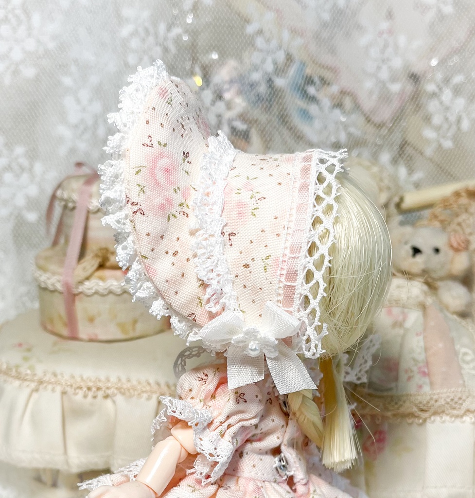 リボン刺繍ドレス ピンク③