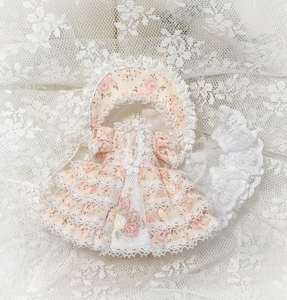 リボン刺繍ドレス ピンク③