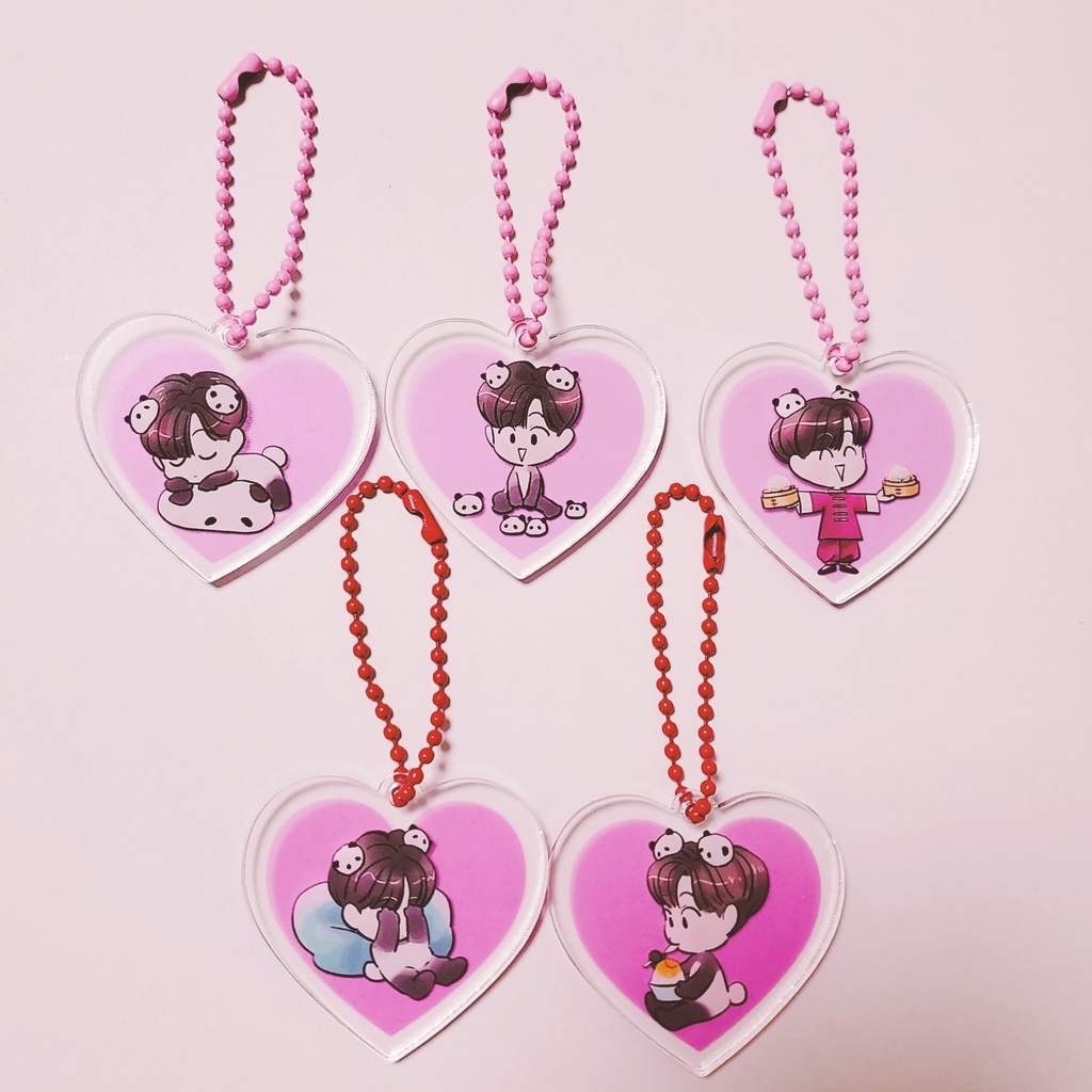 🐼ハートアクリルボールチェーン