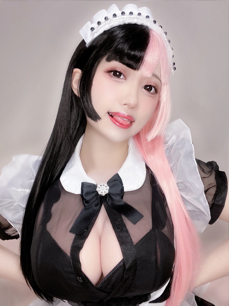 ♡  ランチェキ 黒×ピンク メイド  2枚セット♡