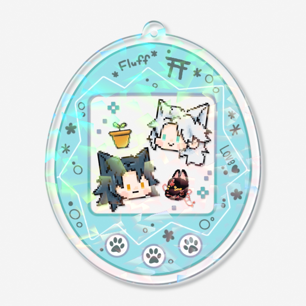 狐っこアクキー（ホロ入り）