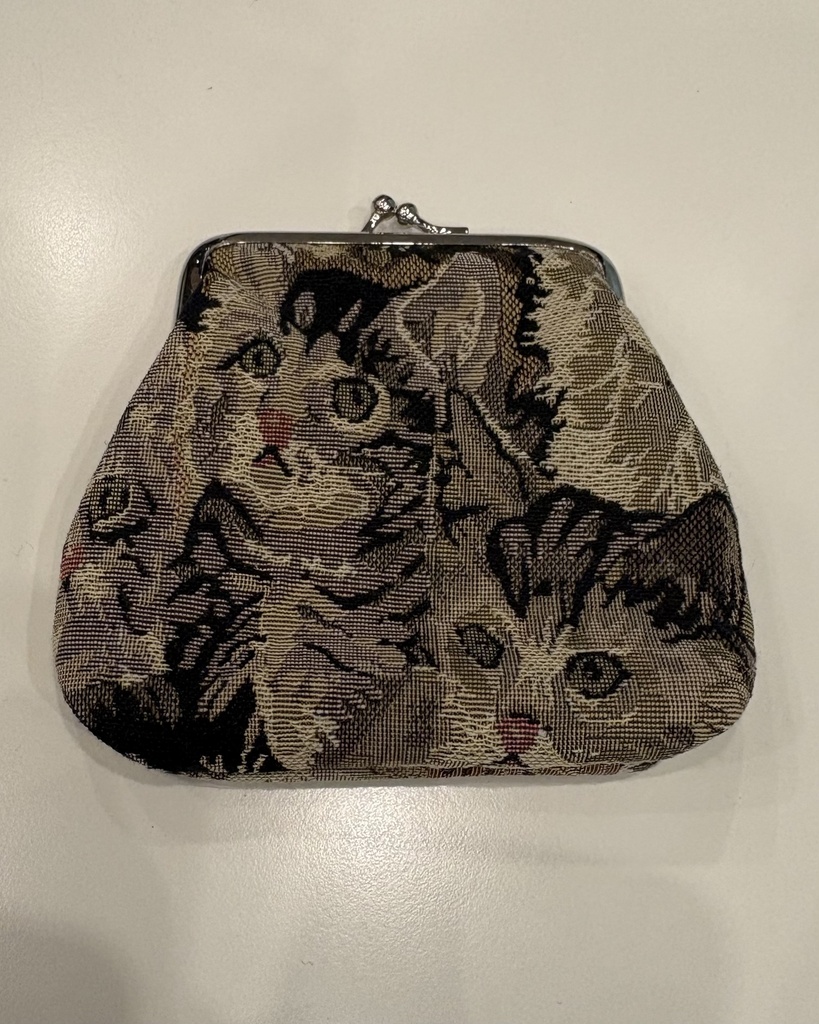 ゴブラン がま口ポーチ 猫柄