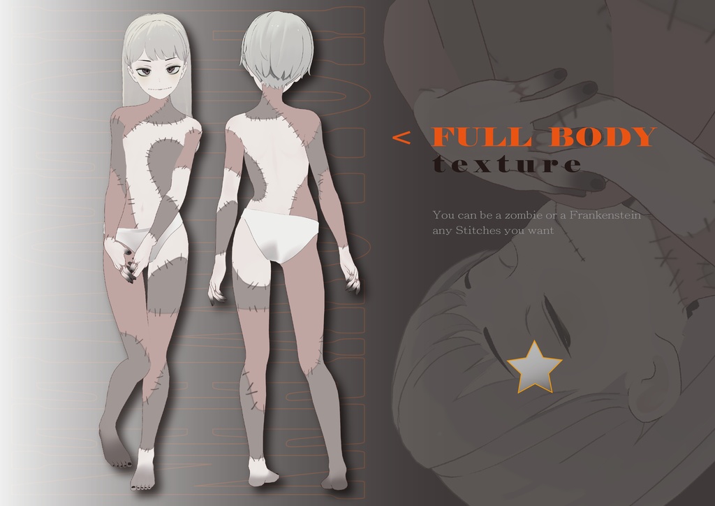 【Grus專用】No.07_Halloween Body Makeup&eyes Texture