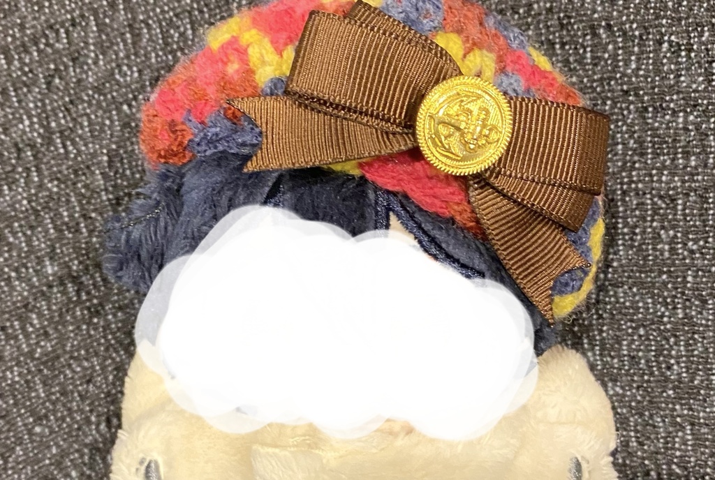 リボンつきベレー帽10〜12cmぬい用