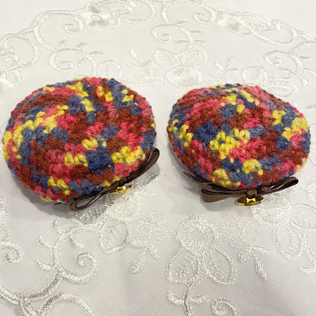 リボンつきベレー帽10〜12cmぬい用