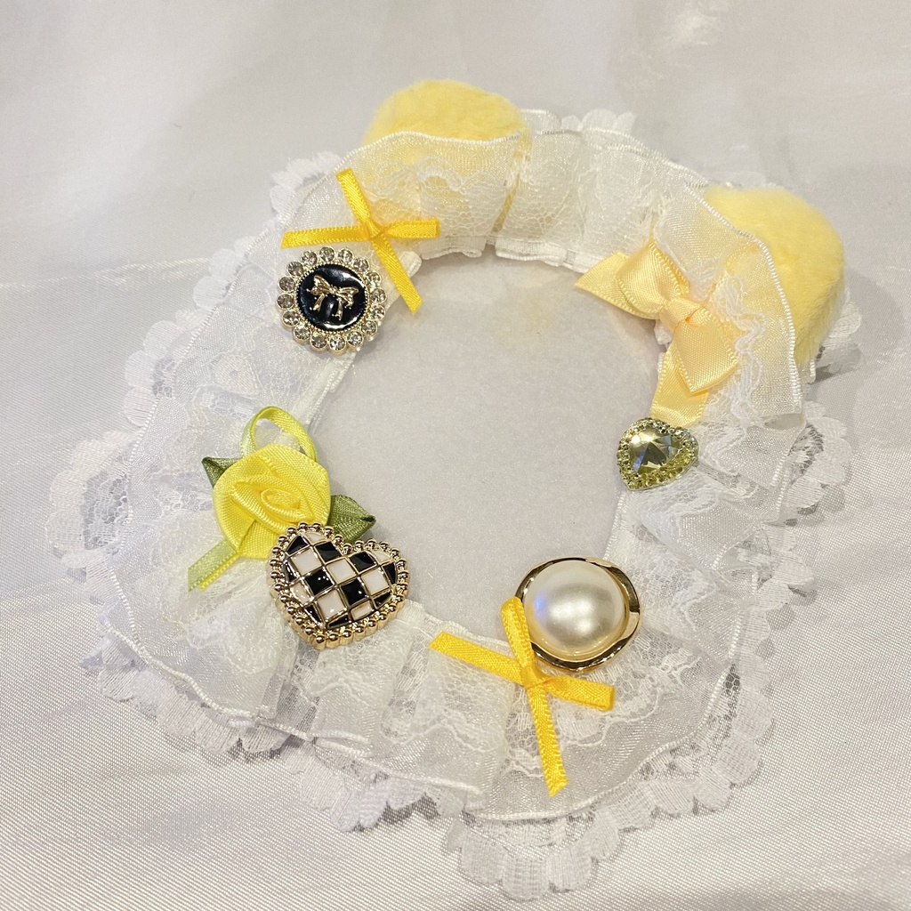 硬質カードケース デコケース 白×黄