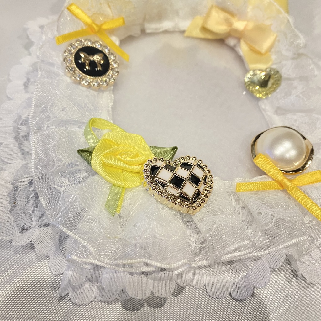 硬質カードケース デコケース 白×黄