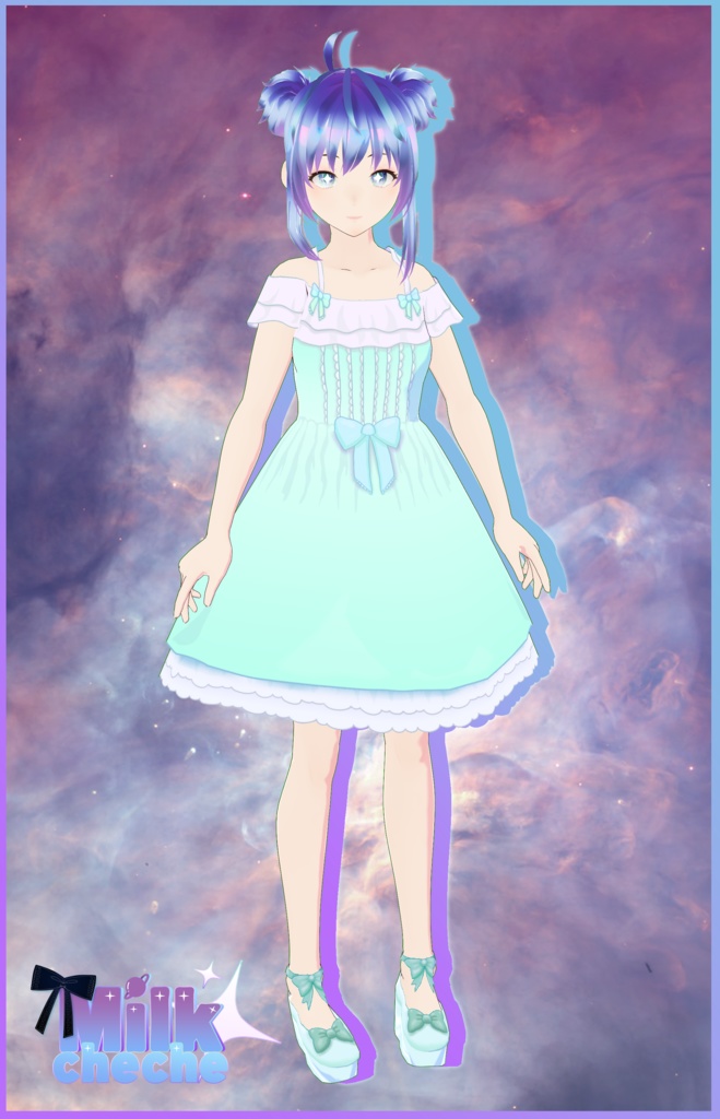Vroid - Simple Off-the-Shoulder Lolita Dress