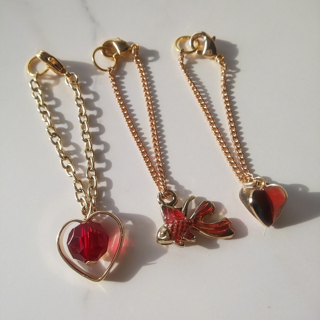 10cmぬい用 ネックレス 金魚 ハート