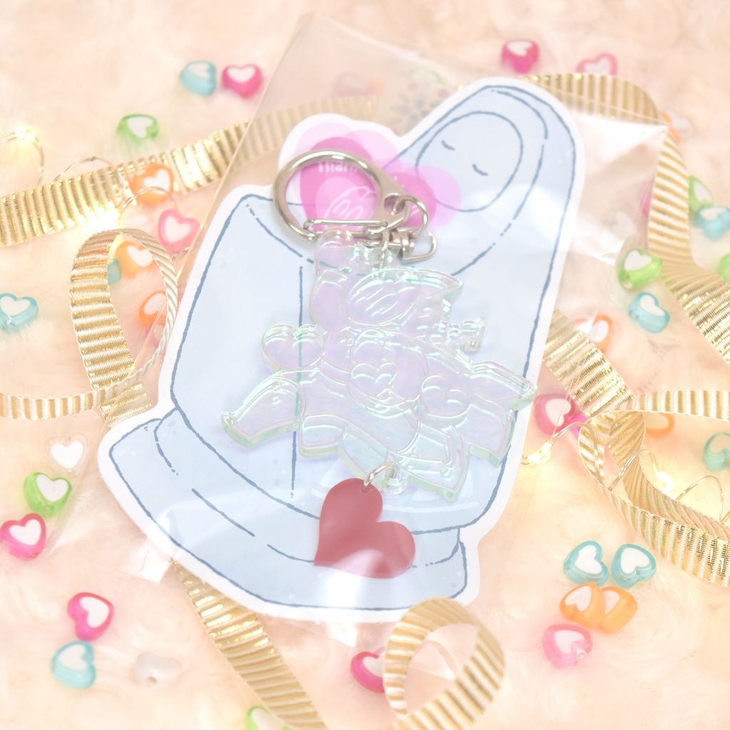 感謝でいっぱい♡七色の変な狐面アクキー 【プロトタイプ】