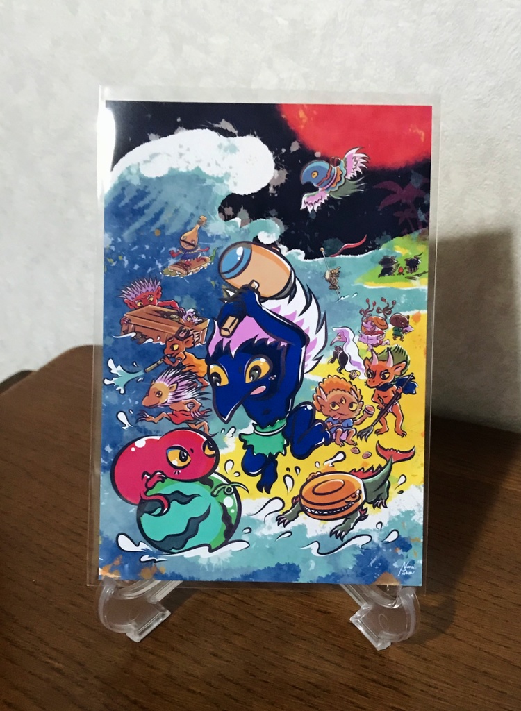 真夏の海で百鬼夜行 ポストカード