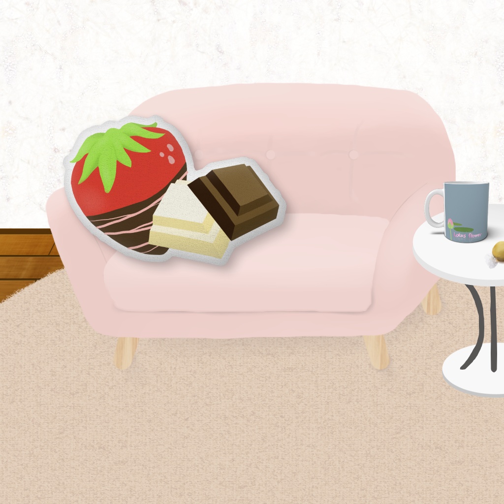 苺チョコふかふかクッション