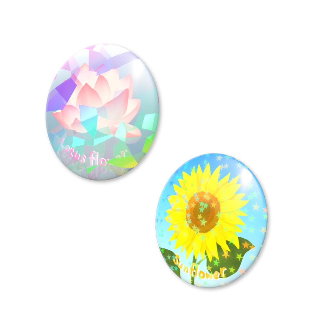 FLOWER❁ホログラム缶バッジ