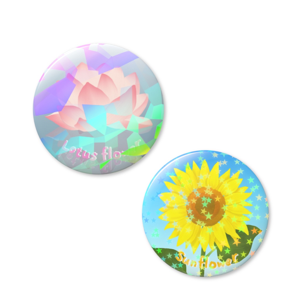 FLOWER❁ホログラム缶バッジ